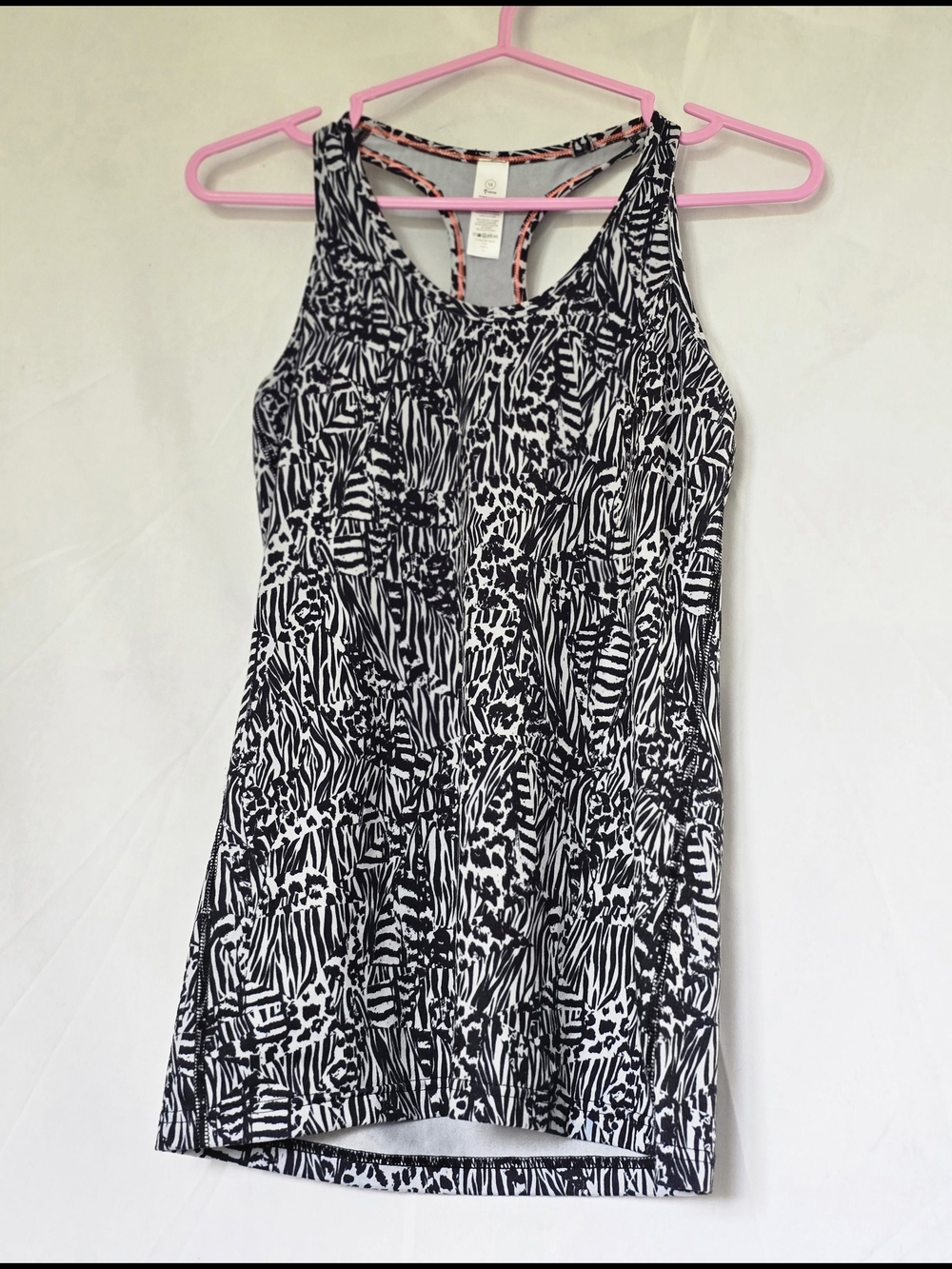 Ivivva Black and White Zebra-Print Racerback Tank